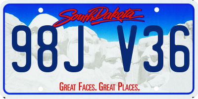 SD license plate 98JV36