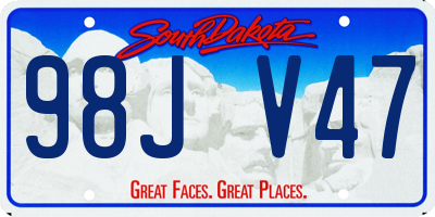 SD license plate 98JV47