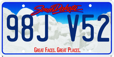 SD license plate 98JV52