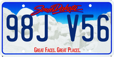 SD license plate 98JV56
