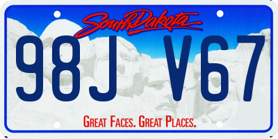 SD license plate 98JV67