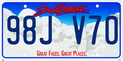 SD license plate 98JV70