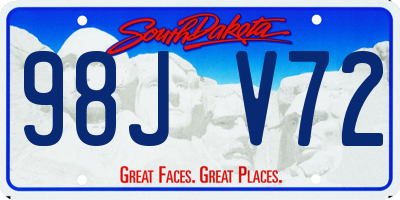SD license plate 98JV72
