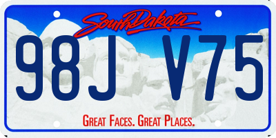 SD license plate 98JV75