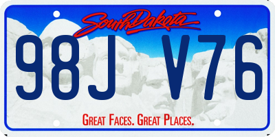 SD license plate 98JV76