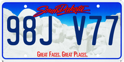 SD license plate 98JV77