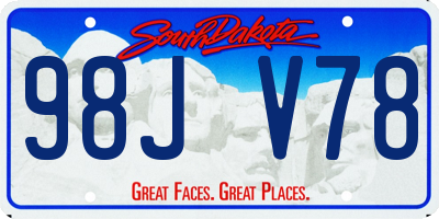 SD license plate 98JV78