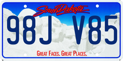 SD license plate 98JV85