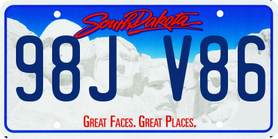 SD license plate 98JV86