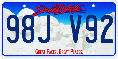 SD license plate 98JV92