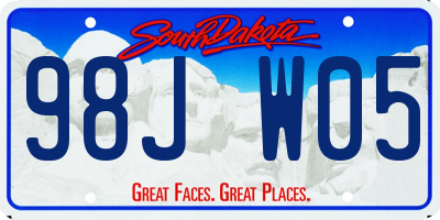 SD license plate 98JW05