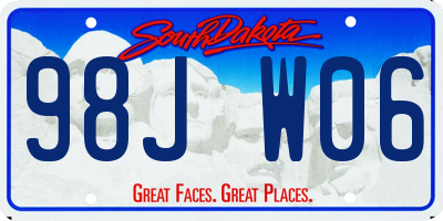 SD license plate 98JW06