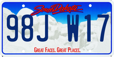 SD license plate 98JW17