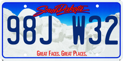 SD license plate 98JW32
