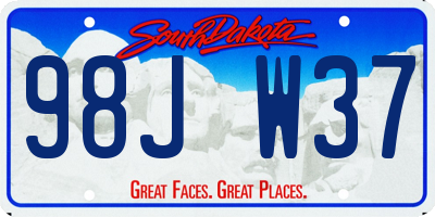 SD license plate 98JW37