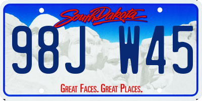 SD license plate 98JW45