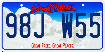 SD license plate 98JW55