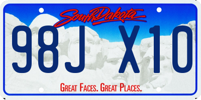 SD license plate 98JX10