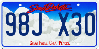 SD license plate 98JX30
