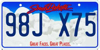 SD license plate 98JX75