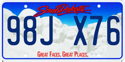 SD license plate 98JX76