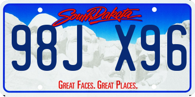 SD license plate 98JX96