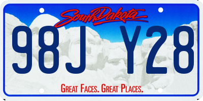 SD license plate 98JY28
