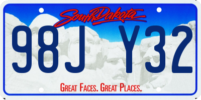 SD license plate 98JY32