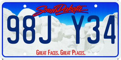 SD license plate 98JY34