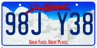 SD license plate 98JY38