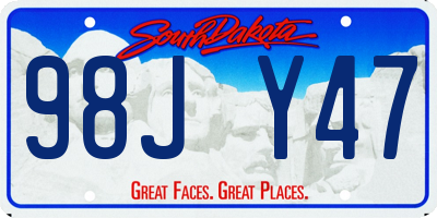 SD license plate 98JY47