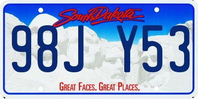 SD license plate 98JY53