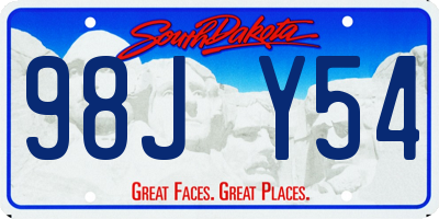 SD license plate 98JY54
