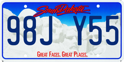 SD license plate 98JY55