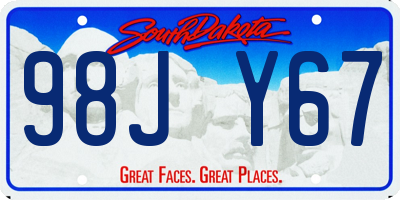 SD license plate 98JY67