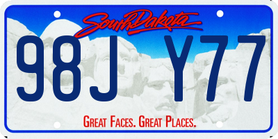 SD license plate 98JY77