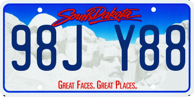 SD license plate 98JY88