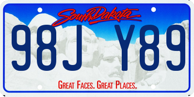 SD license plate 98JY89