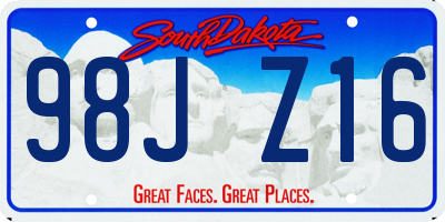 SD license plate 98JZ16