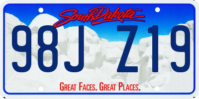 SD license plate 98JZ19