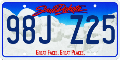 SD license plate 98JZ25