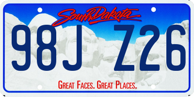 SD license plate 98JZ26