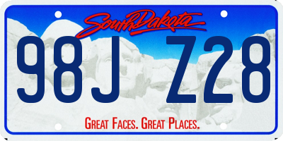 SD license plate 98JZ28
