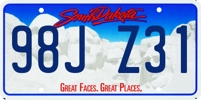 SD license plate 98JZ31