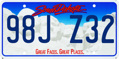 SD license plate 98JZ32