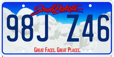 SD license plate 98JZ46