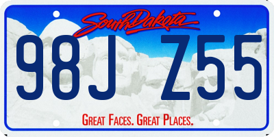 SD license plate 98JZ55
