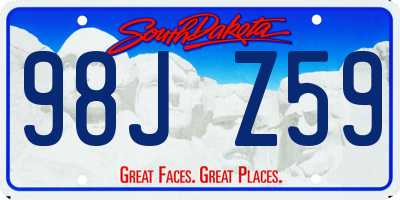 SD license plate 98JZ59