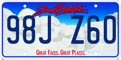 SD license plate 98JZ60
