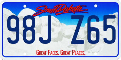 SD license plate 98JZ65